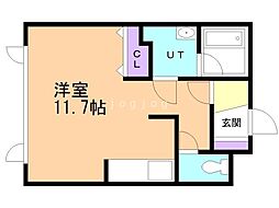 プライズ月寒東 ワンルームの間取図画像
