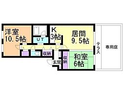 平岸ハウス 2LDKの間取図画像