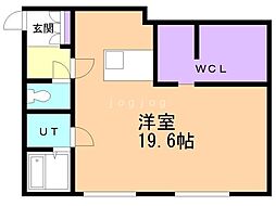 札幌市豊平区月寒中央通5丁目マンション ワンルームの間取図画像