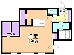 札幌市豊平区月寒中央通5丁目マンション ワンルームの間取図画像