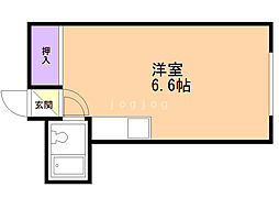 第5もりいマンション ワンルームの間取図画像
