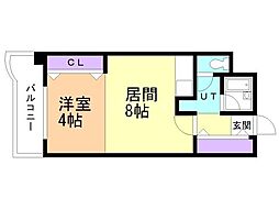R4TMビル 1LDKの間取図画像