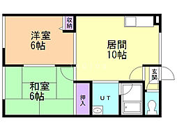 シティハイム翔2 2LDKの間取図画像