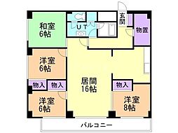 ライオンズマンション真駒内第2 4LDKの間取図画像