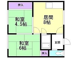 ときわビレッチ 2LDKの間取図画像