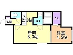 アーバン福住駅前 1LDKの間取図画像
