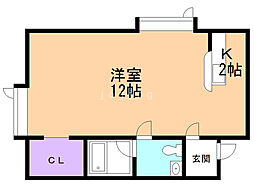 サンピアフジノ 1Kの間取図画像