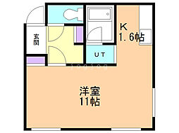 エスペラールときわ 1Kの間取図画像