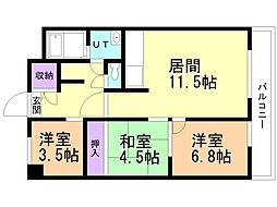 平岸ファースト 3LDKの間取図画像