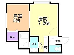 アクア・フォレスト 1LDKの間取図画像