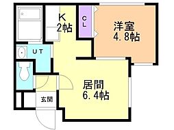 サクラブール澄川 1LDKの間取図画像