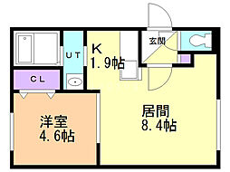 アステール 1LDKの間取図画像