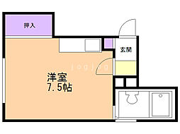 アーバンハイツK-1 1DKの間取図画像