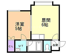 エミネンス旭町 1DKの間取図画像