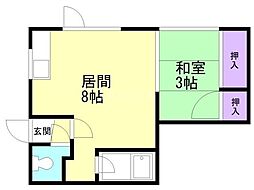 コーポ月寒西 1LDKの間取図画像