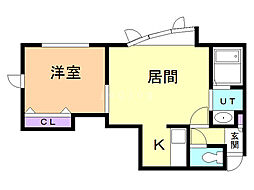 ピースハーモニー南平岸A棟 1LDKの間取図画像