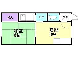 栄進ハイツ 1DKの間取図画像