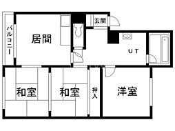 シャトー平岸 3DKの間取図画像