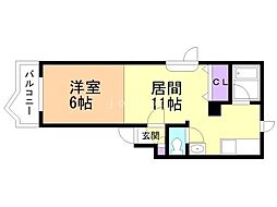 イーストガーデン211 1LDKの間取図画像
