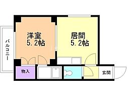 プレジール平岸 1DKの間取図画像