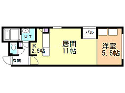 XYZ 1LDKの間取図画像