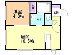 リデーレ平岸 1LDKの間取図画像