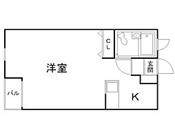 セゾンドブランシェ平岸3 1Kの間取図画像