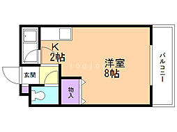 カンパーナ平岸 1Kの間取図画像