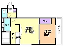ルナ26 1LDKの間取図画像