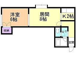 サンタペルシェ 1LDKの間取図画像