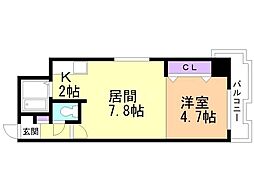 パークヒルズ平岸310 1LDKの間取図画像