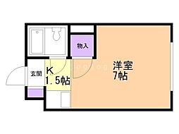 ベル豊平 1Kの間取図画像