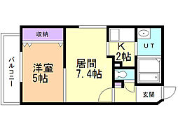 コルソコム 1LDKの間取図画像