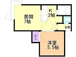 グランステージ月寒中央 1LDKの間取図画像
