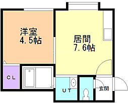 プロスペリティ 1DKの間取図画像