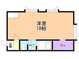 プラザ館Cドーム前 ワンルームの間取図画像