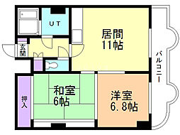 エクセル3 2LDKの間取図画像