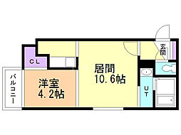 スパークル学園前 1LDKの間取図画像