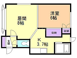 SKコーポラス 1LDKの間取図画像