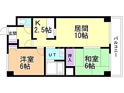 ラフィナート真栄 2LDKの間取図画像
