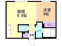 札幌市豊平区平岸三条6丁目マンション 1LDKの間取図画像