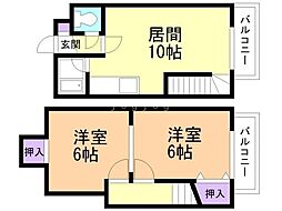パルコート澄川 2LDKの間取図画像