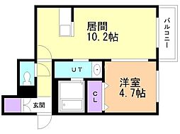 札幌市豊平区平岸三条10丁目マンション 1LDKの間取図画像