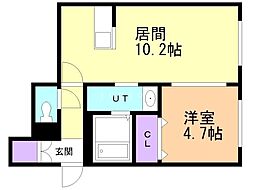 札幌市豊平区平岸三条10丁目マンション 1LDKの間取図画像