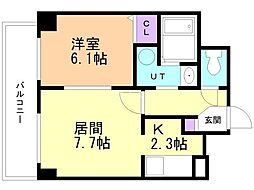 ラヴィ福住 1LDKの間取図画像