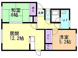 メゾン笹 2LDKの間取図画像