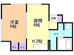 マイルーム澄川C 1DKの間取図画像