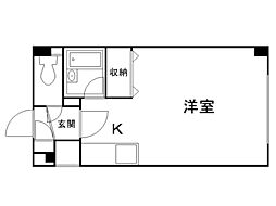 バウハウス ワンルームの間取図画像