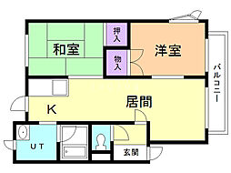オブザーコート1-8A 2LDKの間取図画像