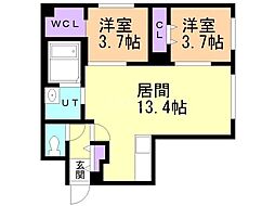 Proud3・4(プラウド3・4) 2LDKの間取図画像